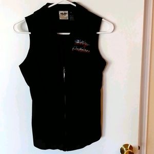 Harley Davidson zip up shirt with squines